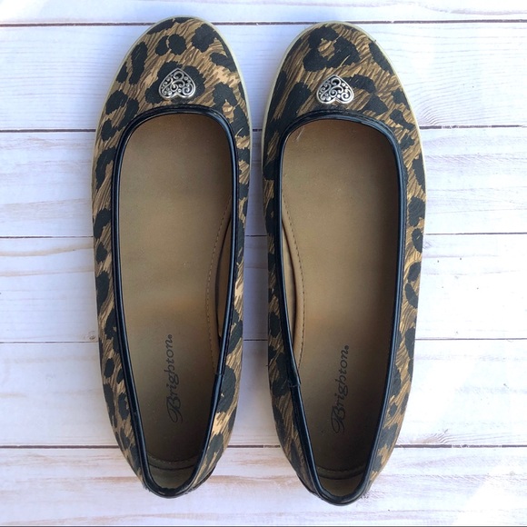 Brighton Shoes - Size 8.5 Brighton Spotz Leopard Canvas Ball Flats